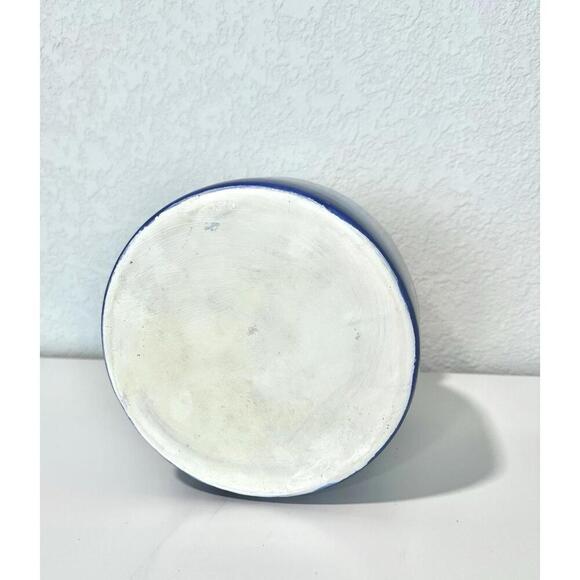 Hanging Planter Blue Ceramic Deep Blue Drip Glaze White Inside Large Unbranded - Picture 3 of 6